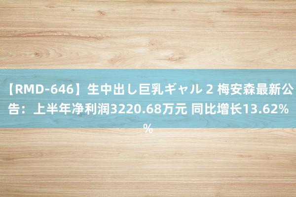【RMD-646】生中出し巨乳ギャル 2 梅安森最新公告：上半年净利润3220.68万元 同比增长13.62%