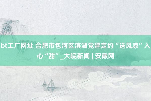 bt工厂网址 合肥市包河区滨湖党建定约“送风凉”入心“甜”_大皖新闻 | 安徽网