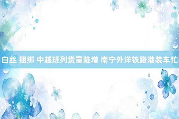 白丝 捆绑 中越班列货量陡增 南宁外洋铁路港装车忙