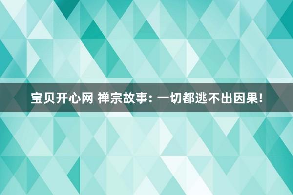 宝贝开心网 禅宗故事: 一切都逃不出因果!